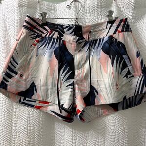 Athleta‎ Tropical Leaf Print Swim Trunks Shorts Women Size 8 Board Shorts